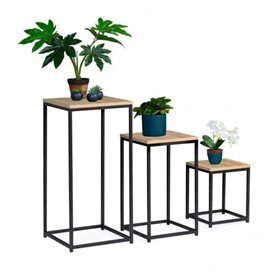IDMarket - Lot de 3 Tables d'appoint Detroit Design Industriel