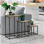 IDMarket - Lot de 3 Tables d'appoint Detroit Design Industriel