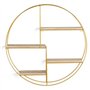 IDMarket - Etagère murale ronde LILY 4 niveaux bois et métal doré design industriel