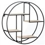 IDMarket - Etagère murale ronde LILY 4 niveaux bois et métal épais design industriel