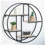 IDMarket - Etagère murale ronde LILY 4 niveaux bois et métal épais design industriel