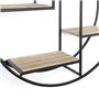 IDMarket - Etagère murale ronde LILY 4 niveaux bois et métal épais design industriel
