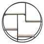 IDMarket - Etagère murale ronde LILY 4 niveaux bois et métal épais design industriel