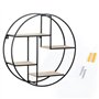 IDMarket - Etagère murale ronde LILY 4 niveaux bois et métal épais design industriel