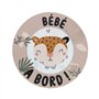 COLORPOP 550049 Disque BÉBÉ A Bord magnétique décor Fleurs Chat, Beige, 15 x 15 cm