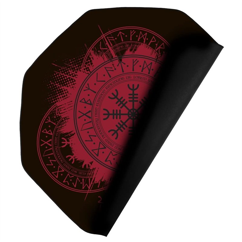 Image secondaire de Konix Drakkar Tapis de Sol Gaming Kattegat 98 x 98 cm pour Chaise de Bureau - Revêtement antidérapant - Motif Viking - Noir et R