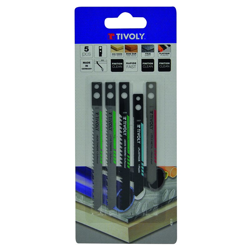 Image secondaire de Tivoly XT50572004311 Lot de 5 lames de Scie Sauteuse MAKITA bois plastique tôle