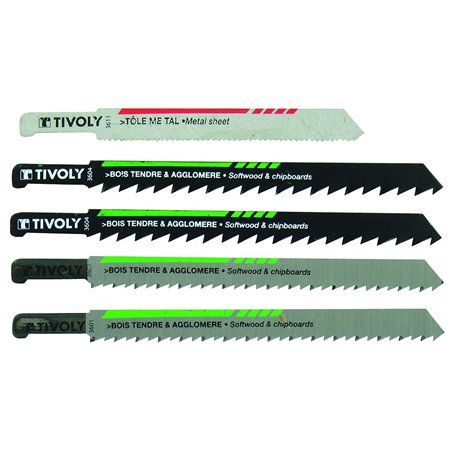 Tivoly XT50572004310 Lot 5 LSS Coffret de Lames de scies sauteuse Peugeot, argent