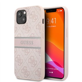 Guess GUHCP13S4GDPI Coque de Protection pour iPhone 13 Mini 5,4" 4G à Rayures Rose