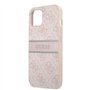Guess GUHCP13S4GDPI Coque de Protection pour iPhone 13 Mini 5,4" 4G à Rayures Rose