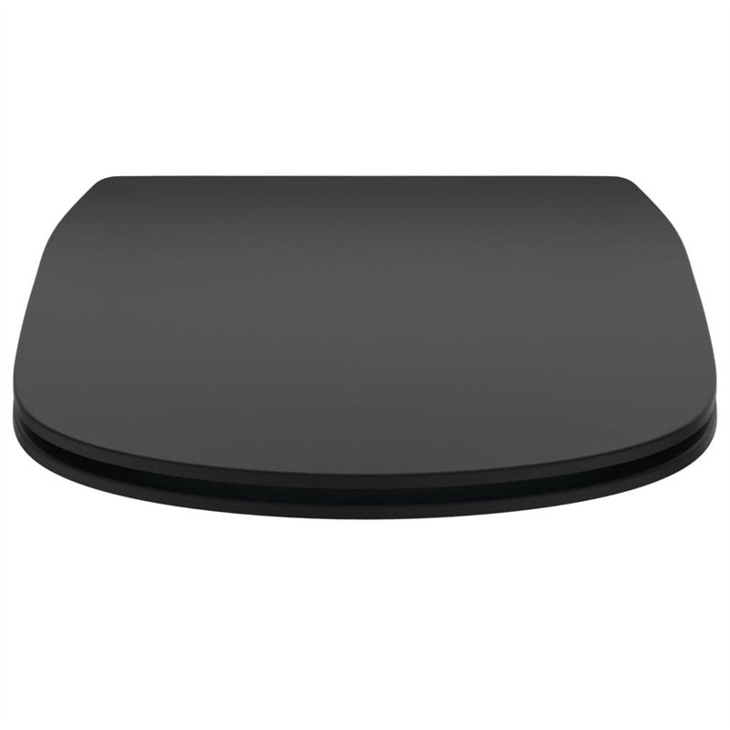 Ideal Standard Abattant WC, Lunette Toilette, Siège WC, Frein de chute Tesi T3527V3 Noir mat UltraFin Déclipsable Lunette WC Fac