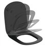 Ideal Standard Abattant WC, Lunette Toilette, Siège WC, Frein de chute Tesi T3527V3 Noir mat UltraFin Déclipsable Lunette WC Fac