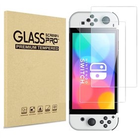 PHONILLICO Verre Trempé pour Nintendo Switch OLED [Pack de 2] Film Protection Resistant Vitre Protecteur Anti Rayure