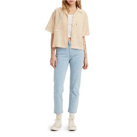 Levi's 501 Crop Jeans Femme, Blue Pattern, 29W / 28L
