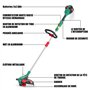 HYECHO 36V Brushless Coupe Bordure Sans Fil avec Batterie 2*2,0Ah, Diamètre de Coupe 35cm, Vitesse Variable, Poignée de Réglable