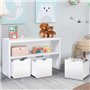 IDMarket - Meuble de rangement enfant MANA en bois blanc 3 tiroirs cubes sur roulettes