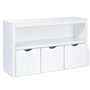 IDMarket - Meuble de rangement enfant MANA en bois blanc 3 tiroirs cubes sur roulettes