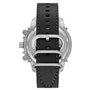 Diesel Montre pour homme Griffed, mouvement chronographe, boîtier en acier inoxydable argenté de 48 mm avec bracelet en cuir, DZ