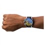 Diesel Montre pour homme Griffed, mouvement chronographe, boîtier en acier inoxydable argenté de 48 mm avec bracelet en cuir, DZ