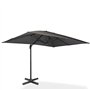 IDMarket - Parasol déporté inclinable rotatif 360 CALVI gris 3x4 M avec housse