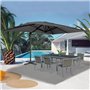 IDMarket - Parasol déporté inclinable rotatif 360 CALVI gris 3x4 M avec housse