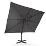 IDMarket - Parasol déporté inclinable rotatif 360 CALVI gris 3x4 M avec housse