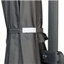 IDMarket - Parasol déporté inclinable rotatif 360 CALVI gris 3x4 M avec housse