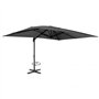 IDMarket - Parasol déporté inclinable rotatif 360 CALVI gris 3x4 M avec housse