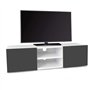 IDMarket - Meuble TV 113 cm ELI Blanc Portes Gris Anthracite