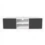 IDMarket - Meuble TV 113 cm ELI Blanc Portes Gris Anthracite