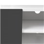IDMarket - Meuble TV 113 cm ELI Blanc Portes Gris Anthracite