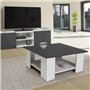 IDMarket - Meuble TV 113 cm ELI Blanc Portes Gris Anthracite