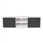 IDMarket - Meuble TV 113 cm ELI Blanc Portes Gris Anthracite