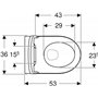 Geberit iCon 501664001 Rimfree Kit WC mural avec abattant WC avec abattant WC avec système d'abaissement automatique Blanc 35,5 