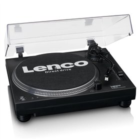 Lenco L-3818 Platine Vinyle à entraînement Direct - Platine Vinyle DJ - Pitch Control - 33 et 45 Tours - Préamplificateur stéréo
