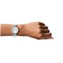Emporio Armani Montre pour femme, mouvement à deux aiguilles, boîtier en acier inoxydable argenté de 32 mm avec bracelet en acie