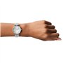 Emporio Armani Montre pour femme, mouvement à deux aiguilles, boîtier en acier inoxydable argenté de 32 mm avec bracelet en acie