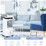 HOMCOM Climatiseur rafraîchisseur d'air mobile ventilateur ioniseur 4 en 1 avec télécommande - portable silencieux oscillant 60W