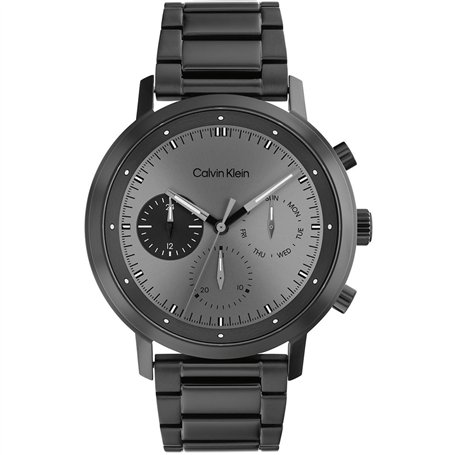 Calvin Klein Montre Analogique Multifunction à Quartz pour Homme avec Bracelet en Acier Inoxydable Noir - 25200062