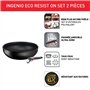Tefal Ingenio Poêle Wok 28 cm + poignée amovible, Induction, Revêtement antiadhésif, Indicateur démarrage de cuisson, Empilable,
