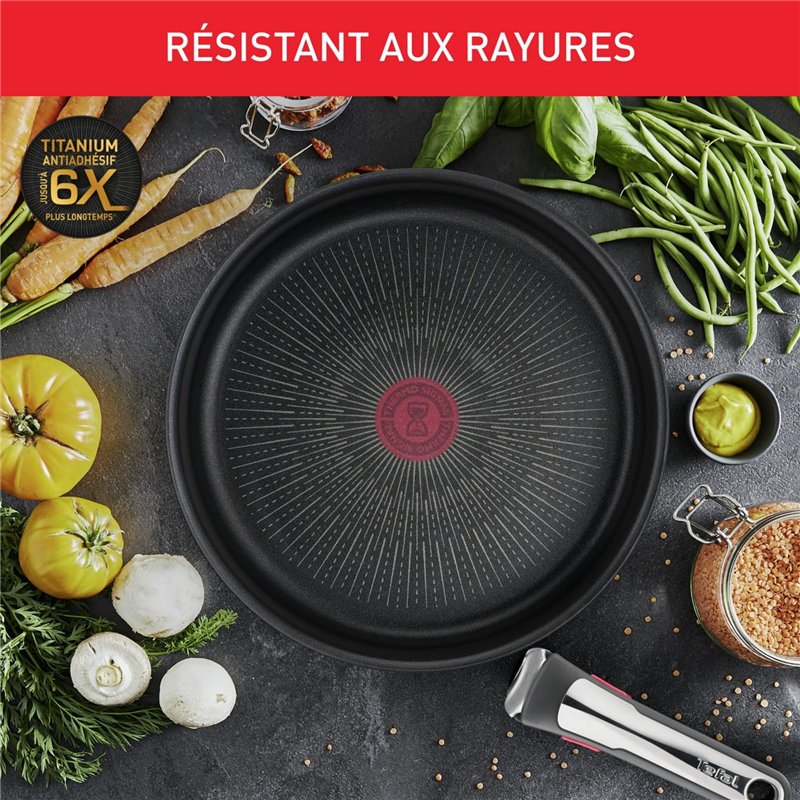Image secondaire de Tefal Ingenio Lot de 3 casseroles + poignée amovible, Induction, Revêtement antiadhésif, Empilable, Compatible lave-vaisselle, F