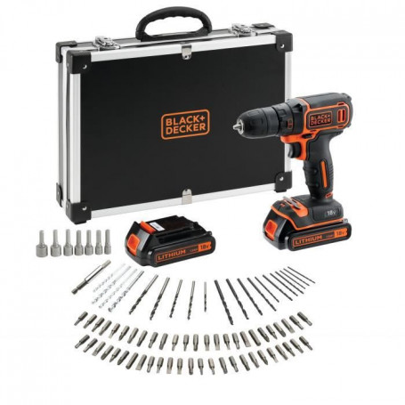 BLACK & DECKER BDCDC18BAFC - Perceuse-visseuse - Batterie Li Ion 2x18 V + 80 acc 139,99 €