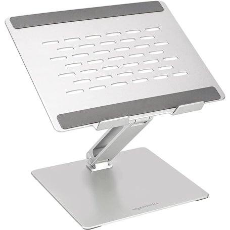 Amazon Basics Support ergonomique réglable pour ordinateur portable jusqu'à 17,3 pouces avec grille d'aération et réglage en con