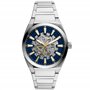 Fossil Montre pour femmes Everett, mouvement automatique, boîtier en acier inoxydable argenté de 42 mm avec bracelet en acier in