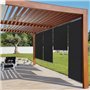IDMarket - Lot de 3 Stores enrouleurs L.124 x H. 225 CM pour pergola Noir