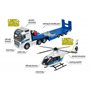 Majorette 213716000 Grand Series SOS Volvo FH-16 Camion de Police avec hélicoptère moulé sous Pression, Multicolore, Taille Uniq