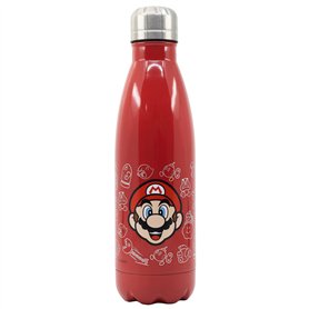 STOR Bouteille décorée avec une illustration du visage du personnage Mario en acier inoxydable 780 ml de capacité
