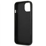 Guess GUHCP13SPSATLG Coque Rigide pour iPhone 13 Mini 5,4" Motif SaffianoTriangle Argent