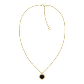Tommy Hilfiger Jewelry Collier avec Pendentif pour Femme en Or Jaune avec Onyx Noir - 2780656