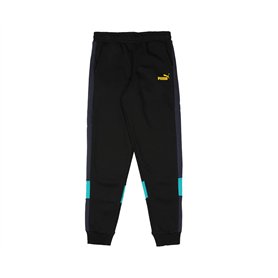 PUMA Ess+ Colorblock Pants FL Cl B Pantalon, Black Deep Aqua, 8 Ans Mixte bébé
